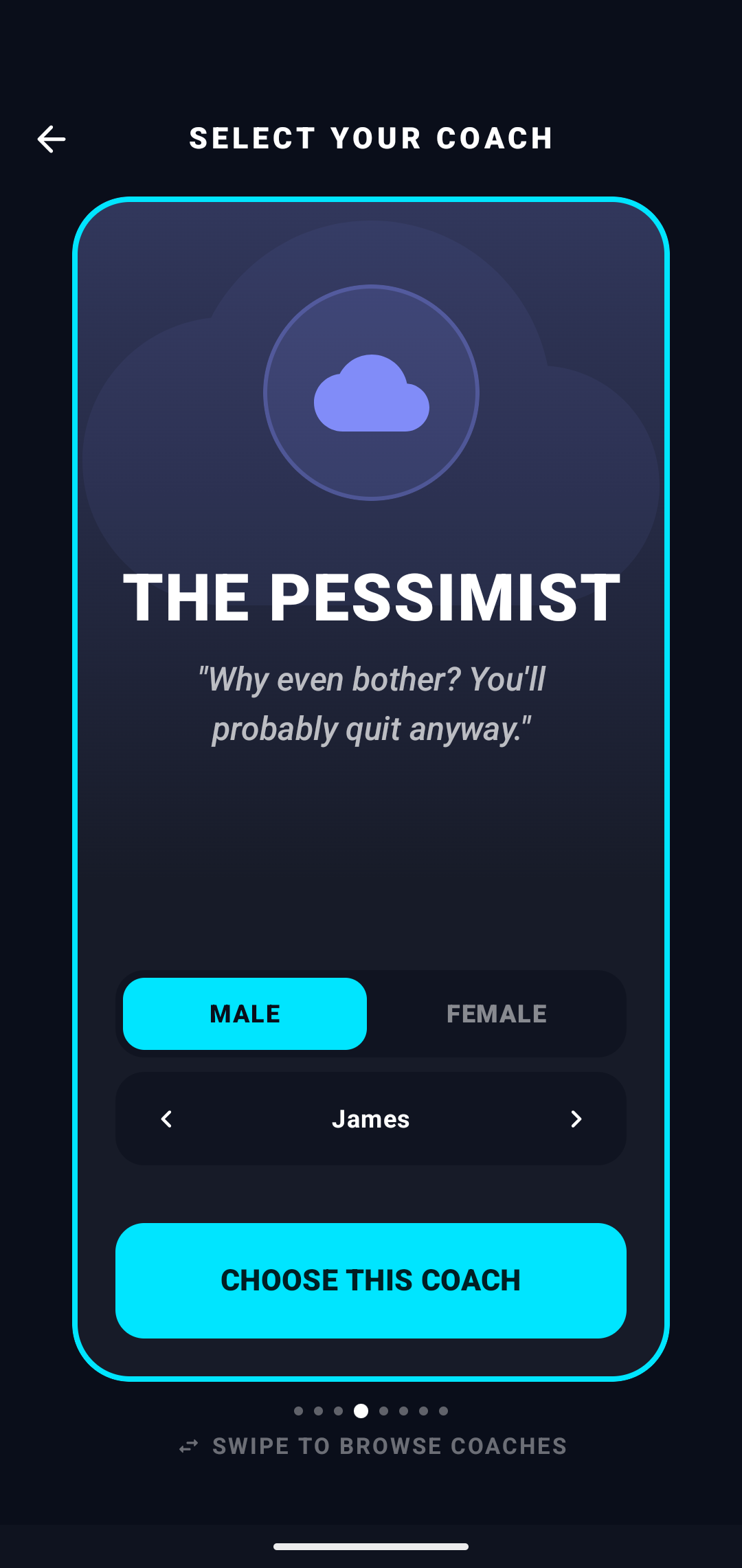 The Pessimist coach in Ergomi